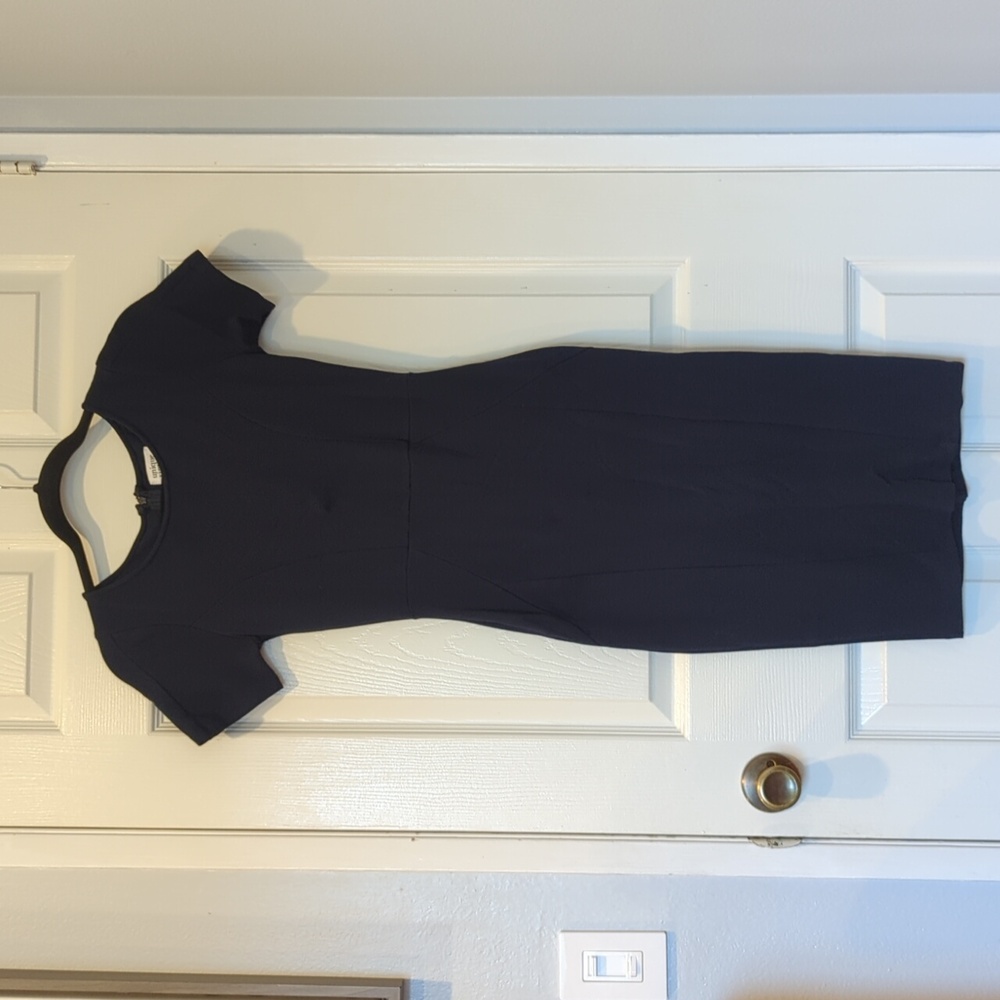 Unique Vintage Navy Wiggle Dress, Size S